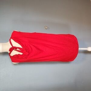 Cabi sleeveless cowl neck lipstick red tie back mini red dress